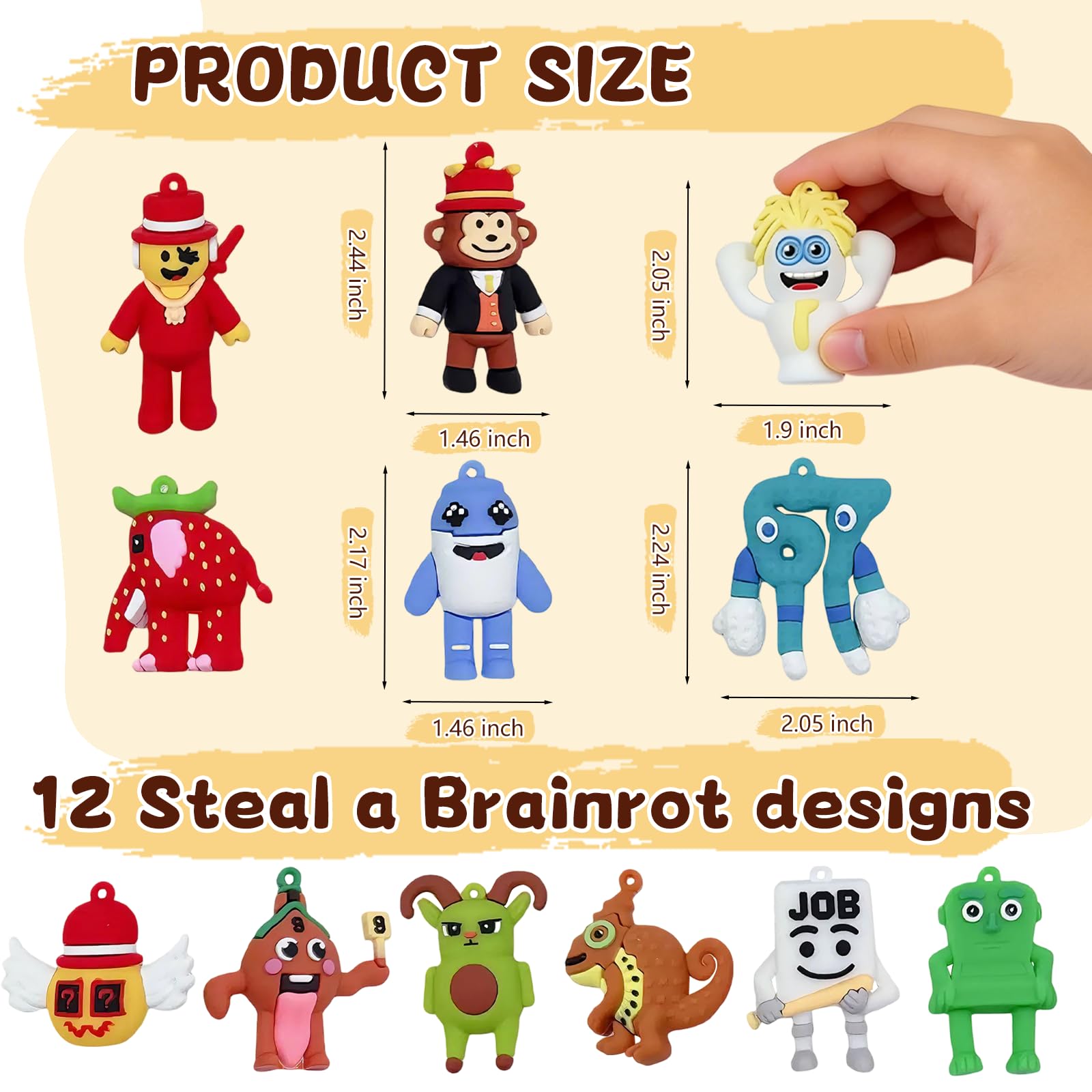 Brainrot figures desk display: compact, colorful characters to brighten shelves and workspaces.