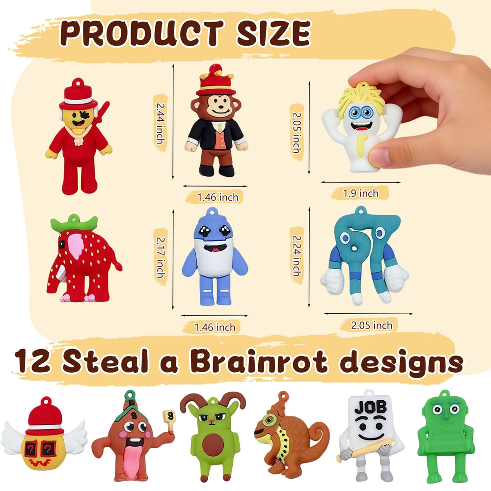 Brainrot figures desk display: compact, colorful characters to brighten shelves and workspaces.