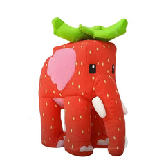 Brainrot plush red elephant front view, ideal desk decor and cuddle buddy.