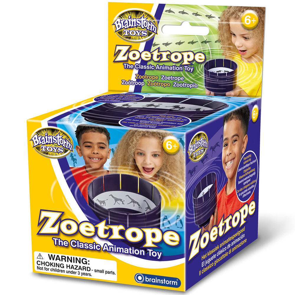 Brainstorm Toys Zoetrope showing spinning-strip view for movement.