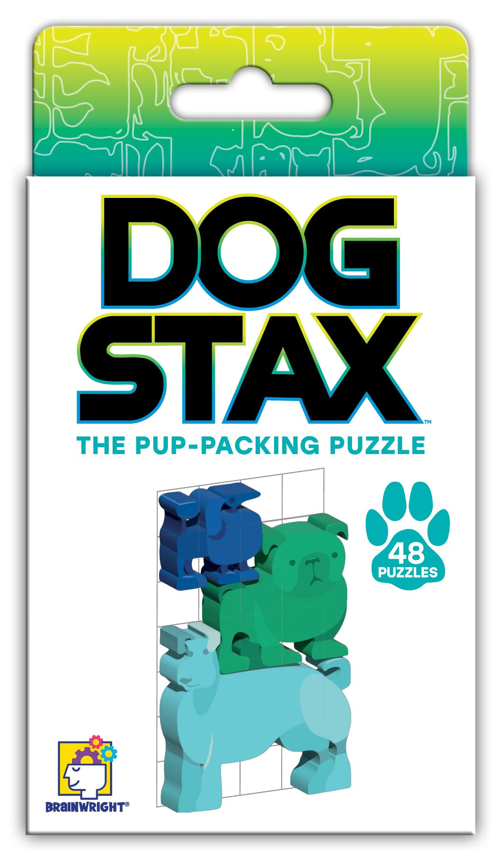Brainwright Dog STAX pup-packing puzzle for focus and fine motor play.