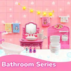 BRAITEN Dollhouse bathroom accessories—tiny fixtures for realistic bath-time scenes