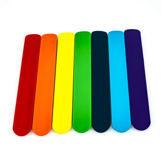 BrandWINLITE colored silicone slap bracelets in pack for kids' play and party favors.