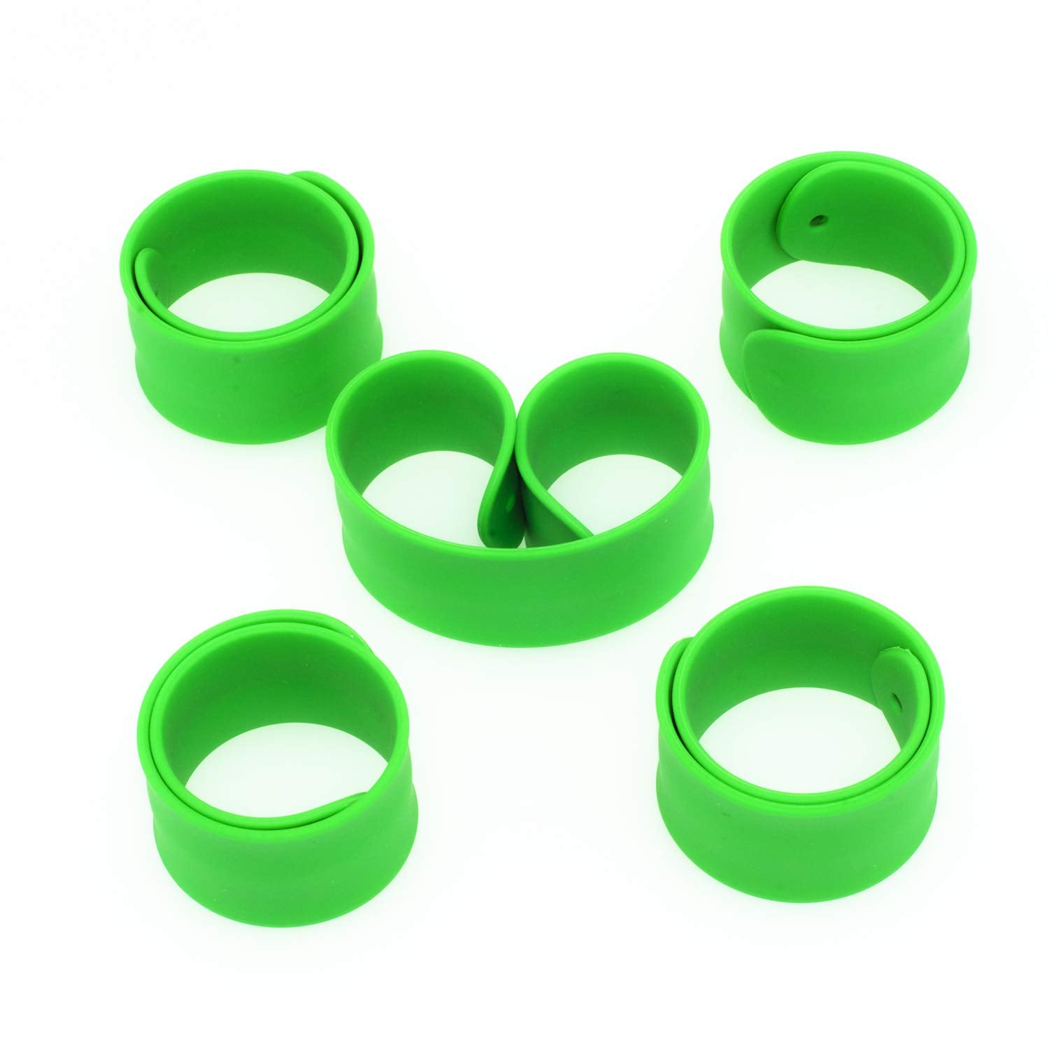 Brandwinlite green silicone coiled bracelet, waterproof and reusable.