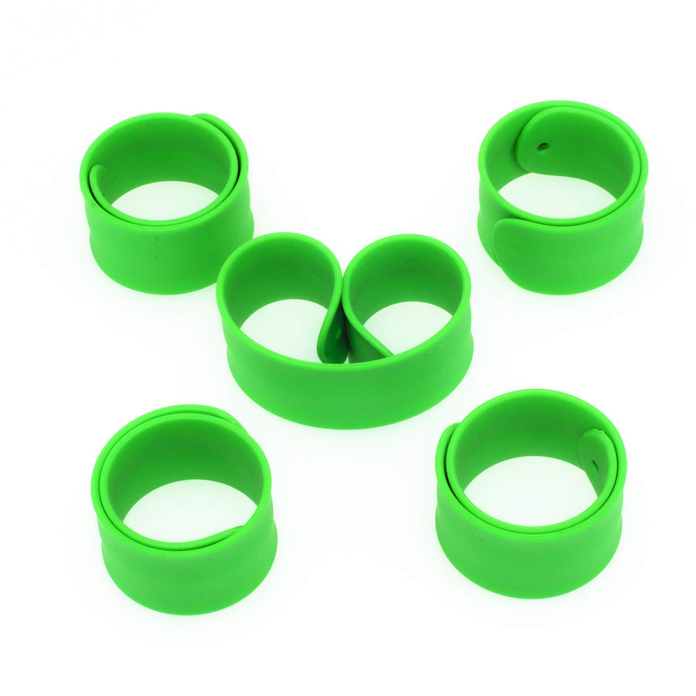Brandwinlite green silicone coiled bracelet, waterproof and reusable.