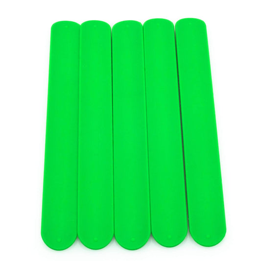 Brandwinlite green silicone slap bracelet with coil, durable for kids.