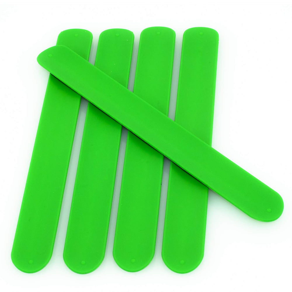 Brandwinlite green silicone slap bracelet close-up for DIY marker use.