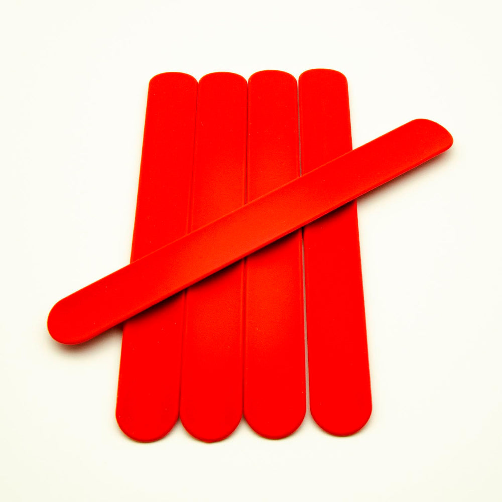 Brandwinlite red silicone slap bracelets for classroom activities.