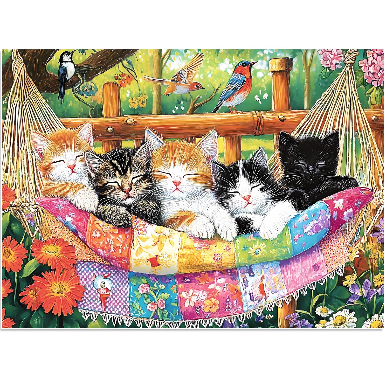 BraniacBits cat on garden swing puzzle images for family nights