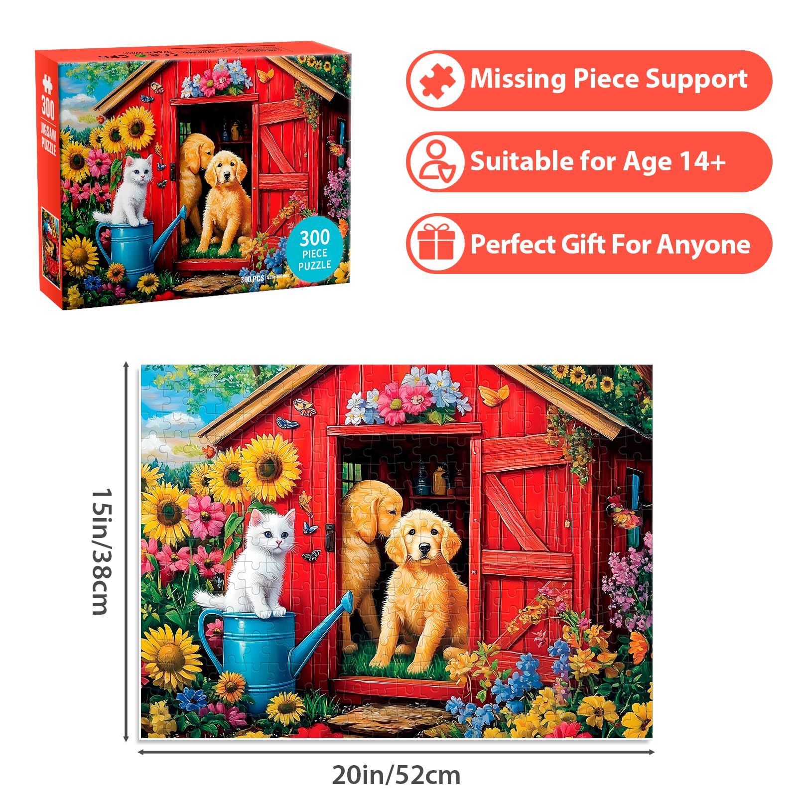 BraniacBits 300-piece puzzle shown as a stylish framed wall decor idea.