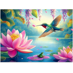 BraniacBits Humbird Flower Lake puzzle box with vibrant nature scene for adults