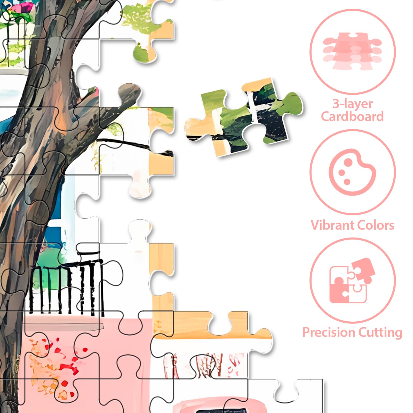 BraniacBits Pink Garden puzzle pieces ready for a satisfying, mindful session.