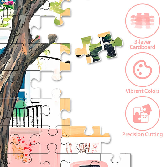 BraniacBits Pink Garden puzzle pieces ready for a satisfying, mindful session.