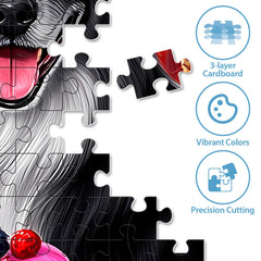 BraniacBits recycled cardboard puzzle material highlighting sustainability and durability.