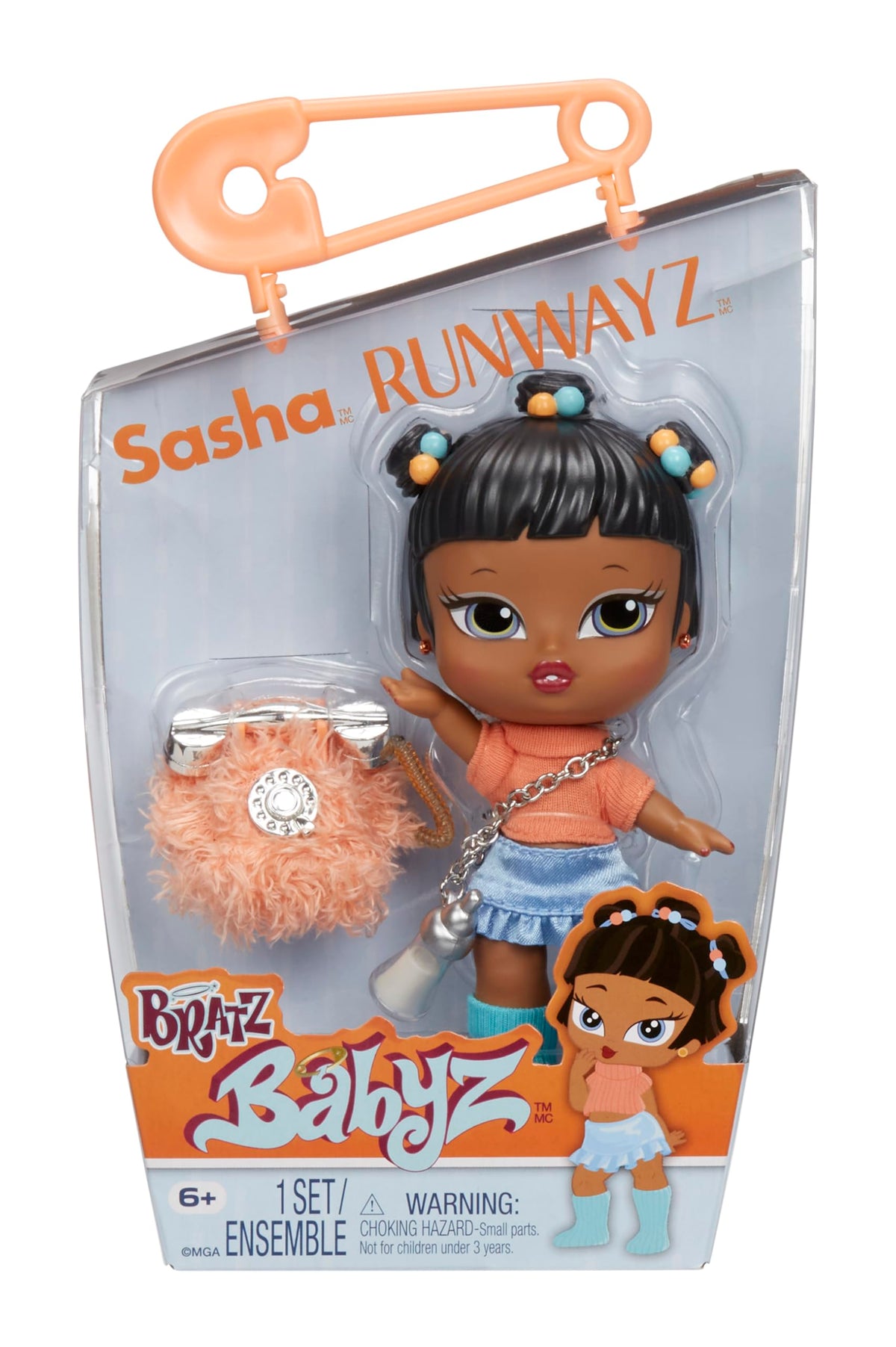 Bratz Babyz Runwayz Sasha pose with confident stance for imaginative play.