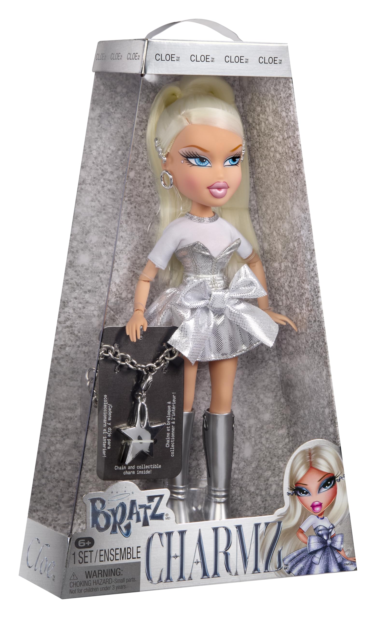 Bratz Charmz four-doll collection image highlighting charm mix and match