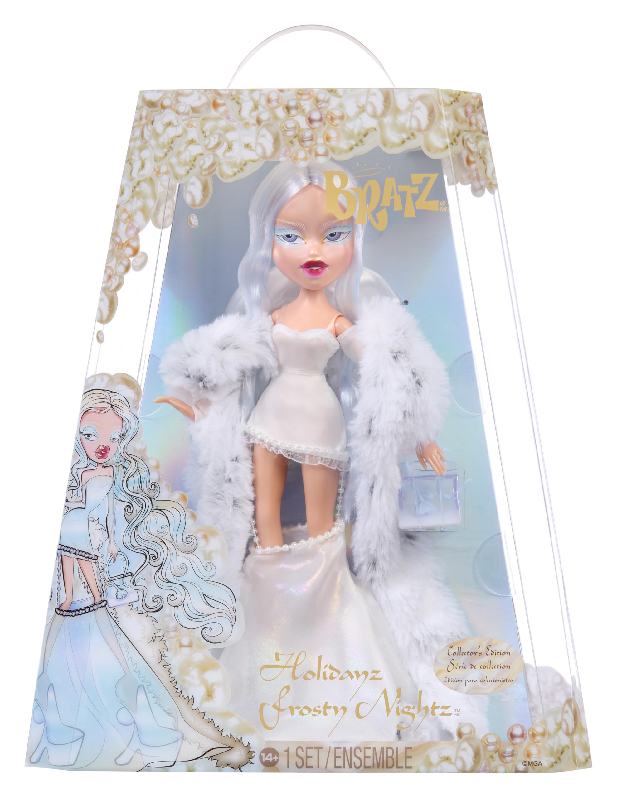 Bratz Frosty Nightz Cloe dress detail for icy couture display.
