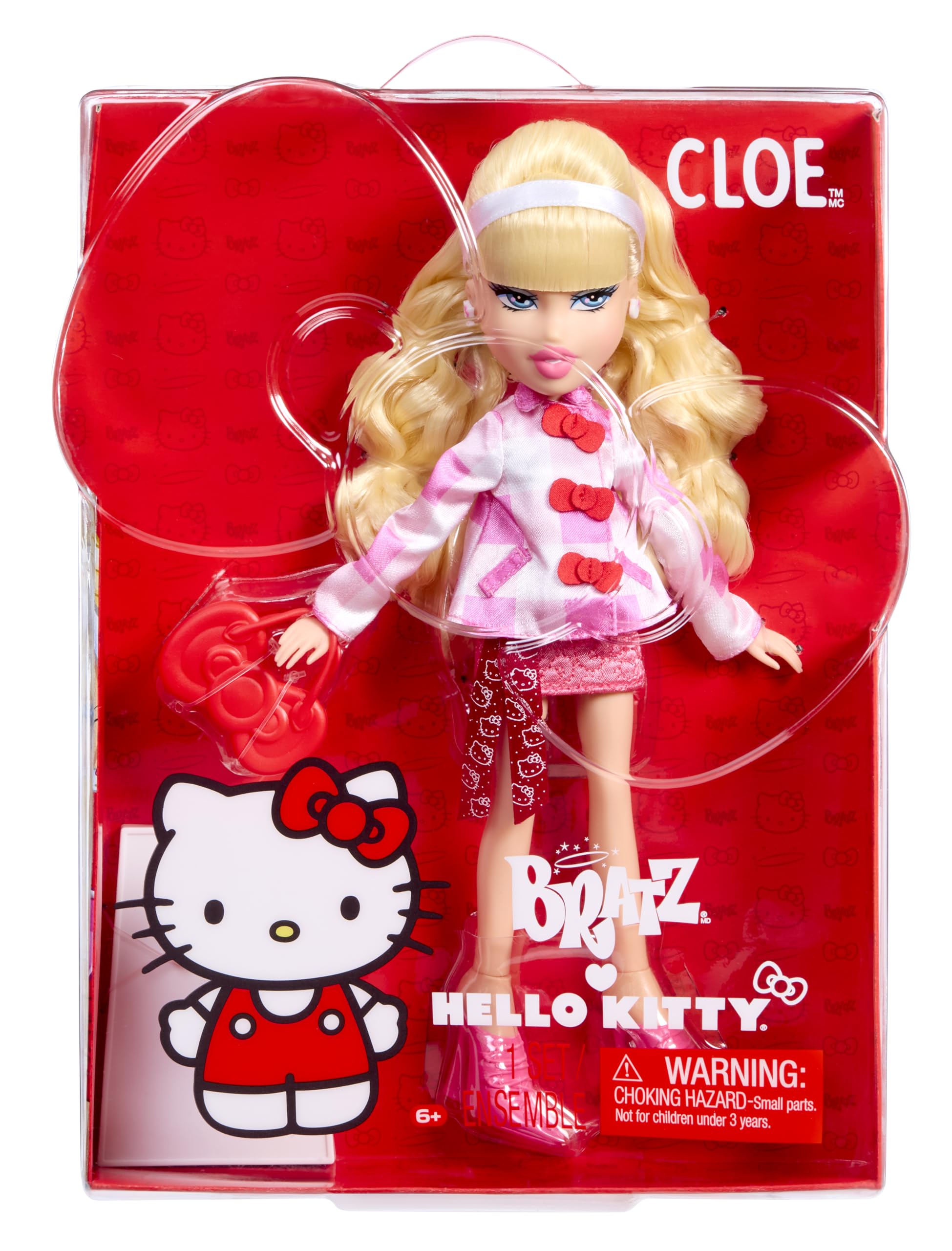 Bratz x Hello Kitty Cloe doll front view for display and imaginative play