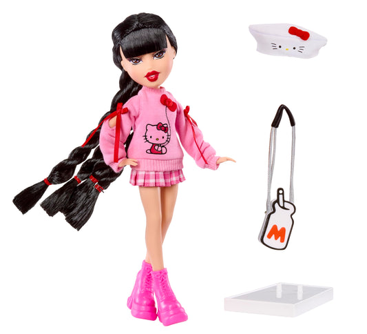 Jade features pink bow sweater and plaid skirt for trendsetting pretend fashion