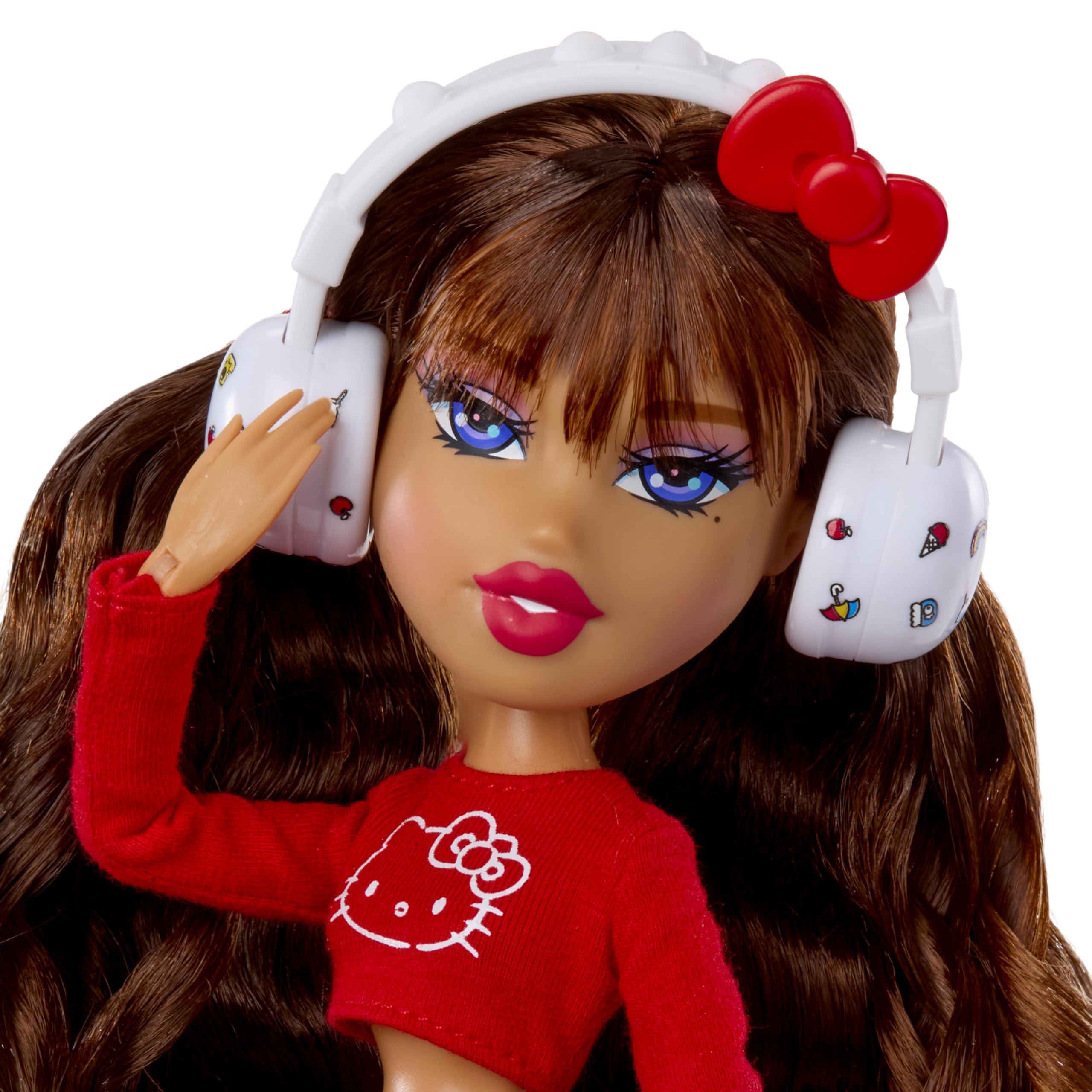Bratz Hello Kitty headphones with a red bow and purse add cute flair.