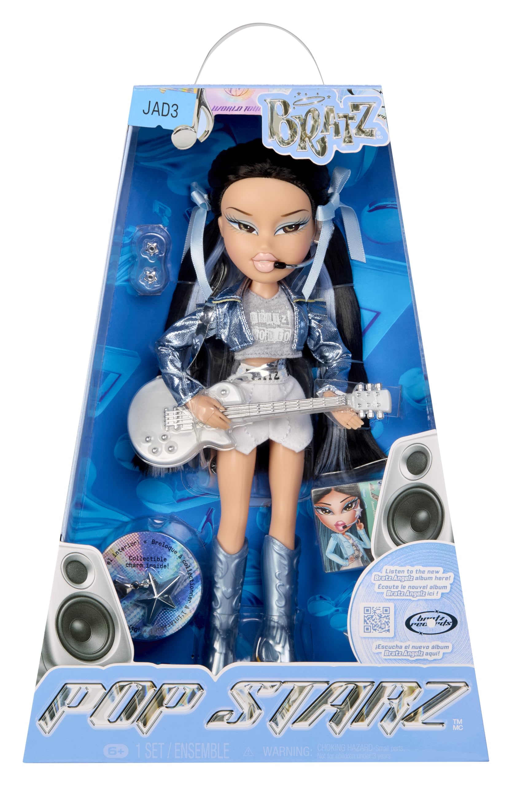 Bratz Pop Starz Jade wearing chrome fringe jacket for collectability