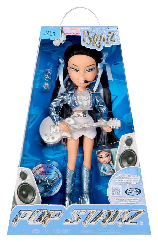 Bratz Pop Starz Jade wearing chrome fringe jacket for collectability
