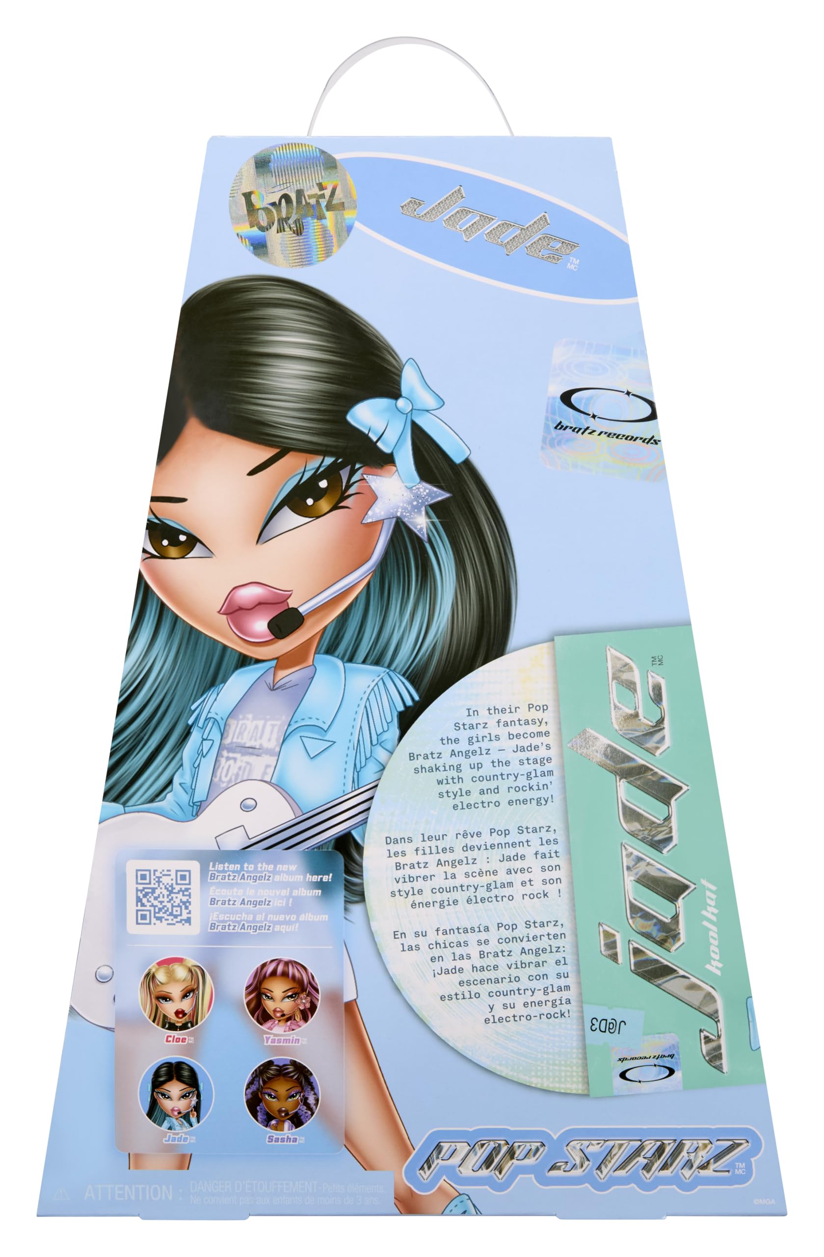 Bratz Pop Starz Jade QR code links to new Bratz Angelz music