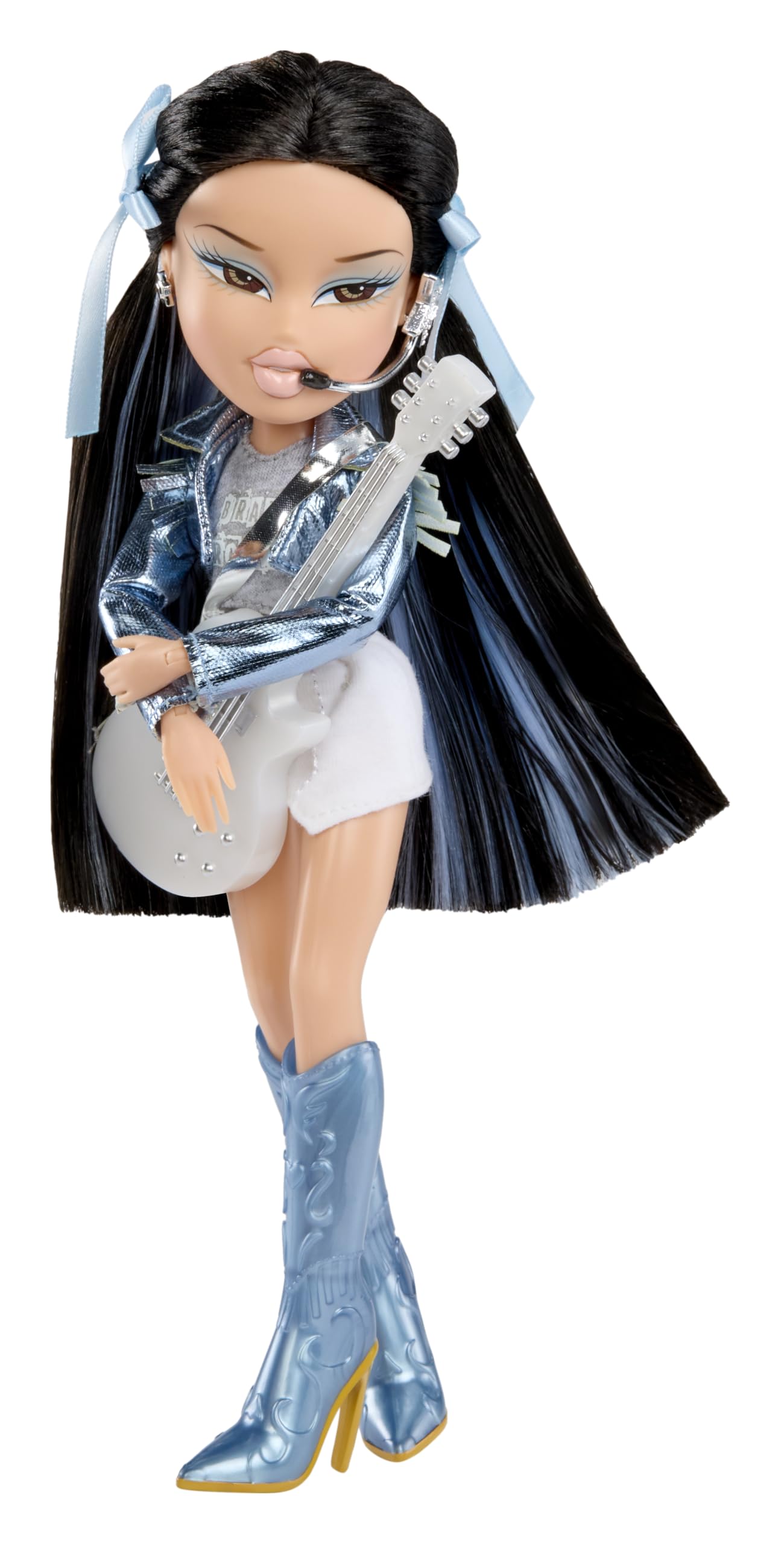 Bratz Pop Starz Jade white mini skirt highlights chic stage styling