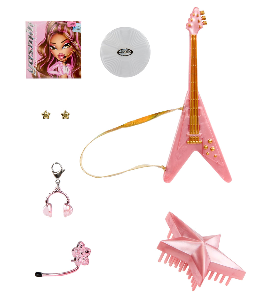 Bratz Pop Starz Yasmin earrings and accessories for finishing touches.