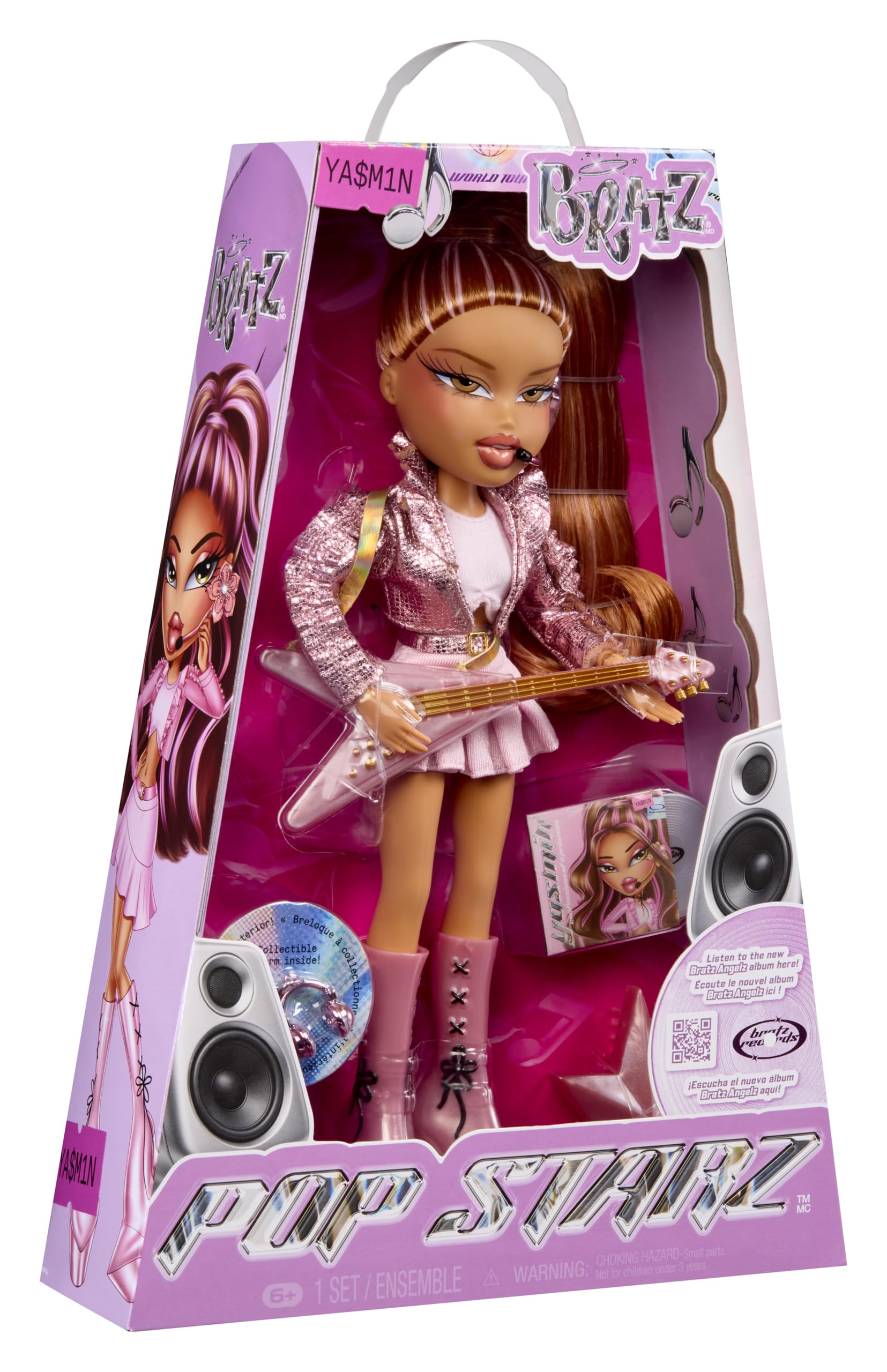 Bratz Pop Starz Yasmin superstar packaging with vibrant art and display appeal.
