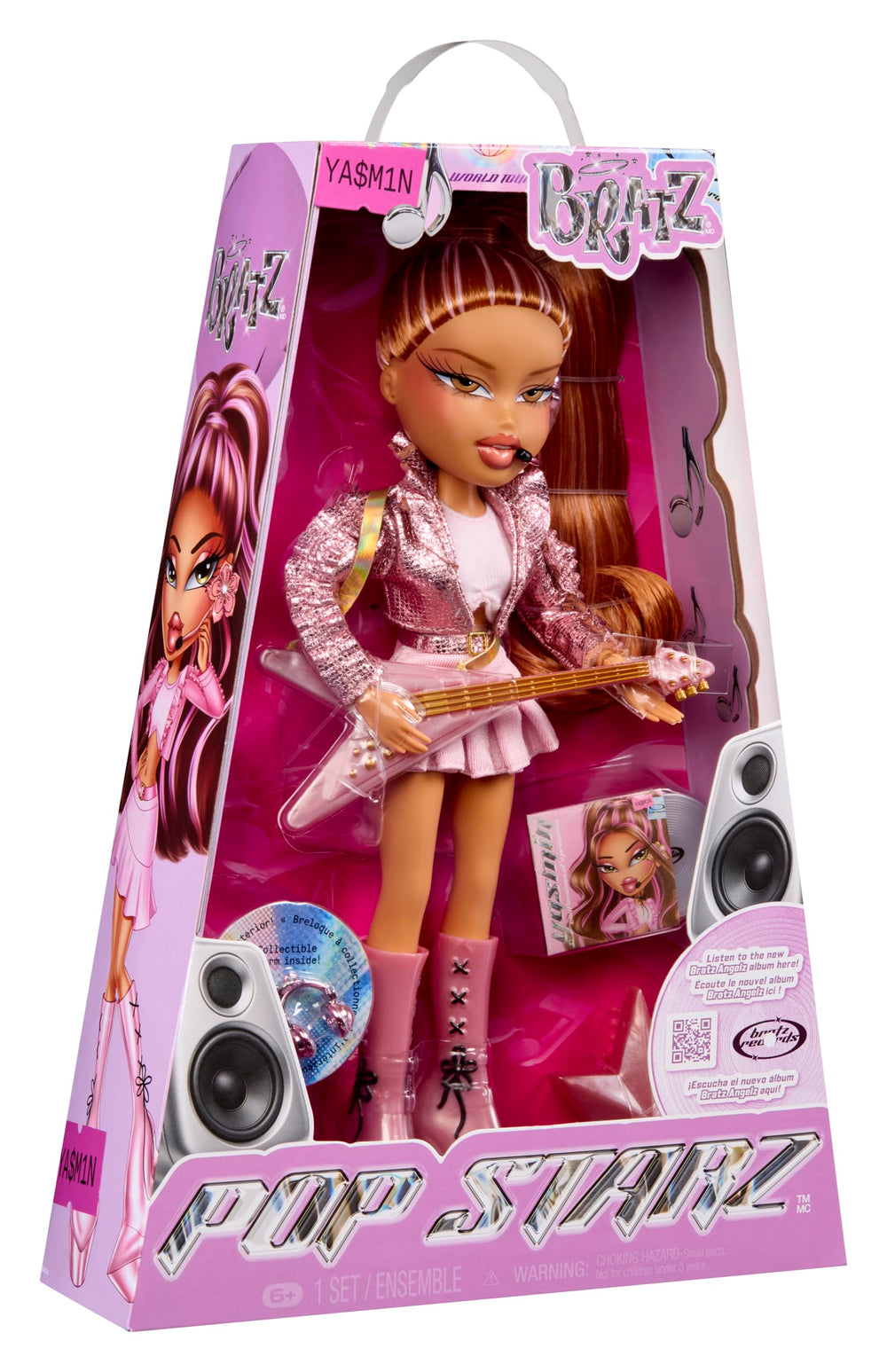 Bratz Pop Starz Yasmin superstar packaging with vibrant art and display appeal.