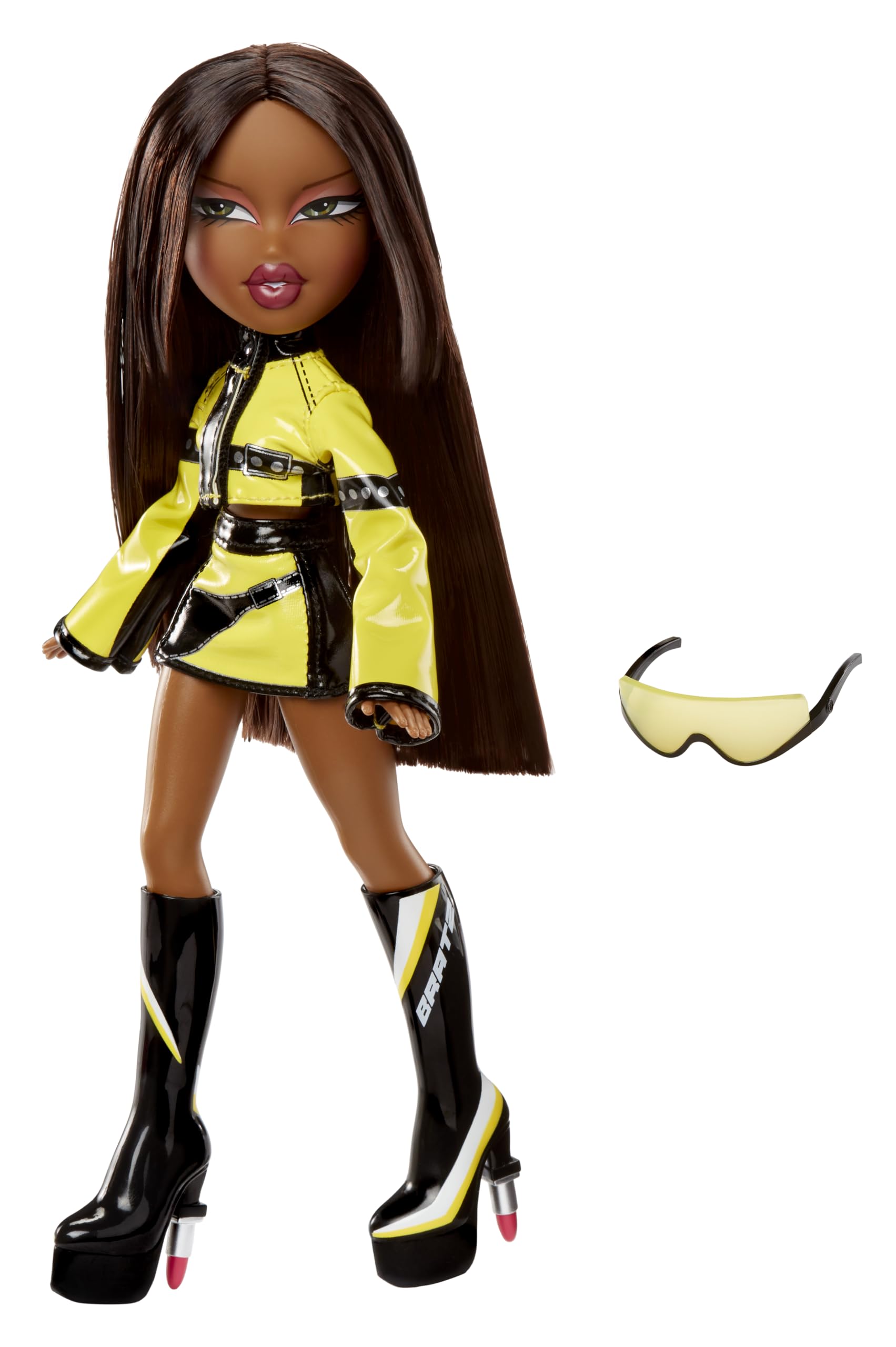 Detail of Bratz Scorchin' Sasha racing jacket for edgy looks.