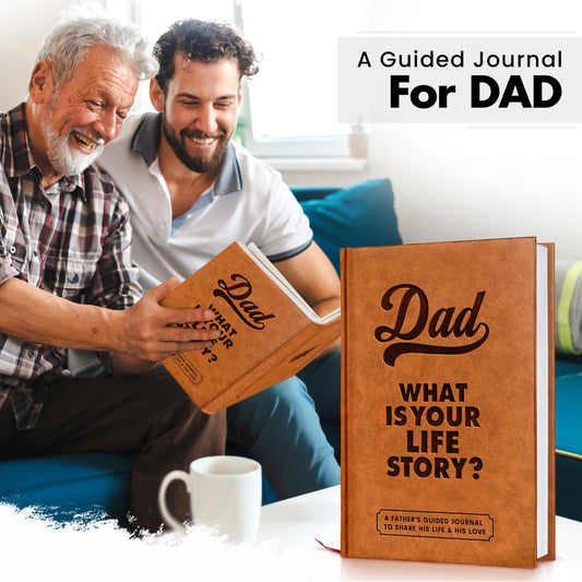 BRAVEBUG Dad Story Book pages open, inviting heartfelt memories and personal stories.