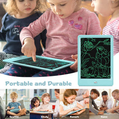 Bravokids 10-inch LCD writing tablet back view shows battery door