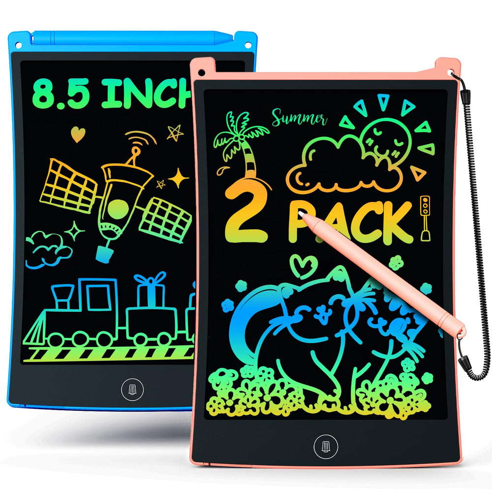 Bravokids 2-pack LCD tablets for shared drawing, mess-free learning on the go.