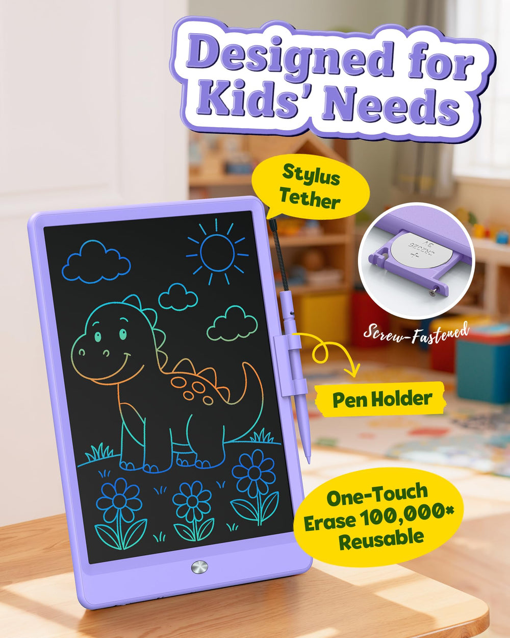 Bravokids erase button clearing the screen quickly for new doodles.