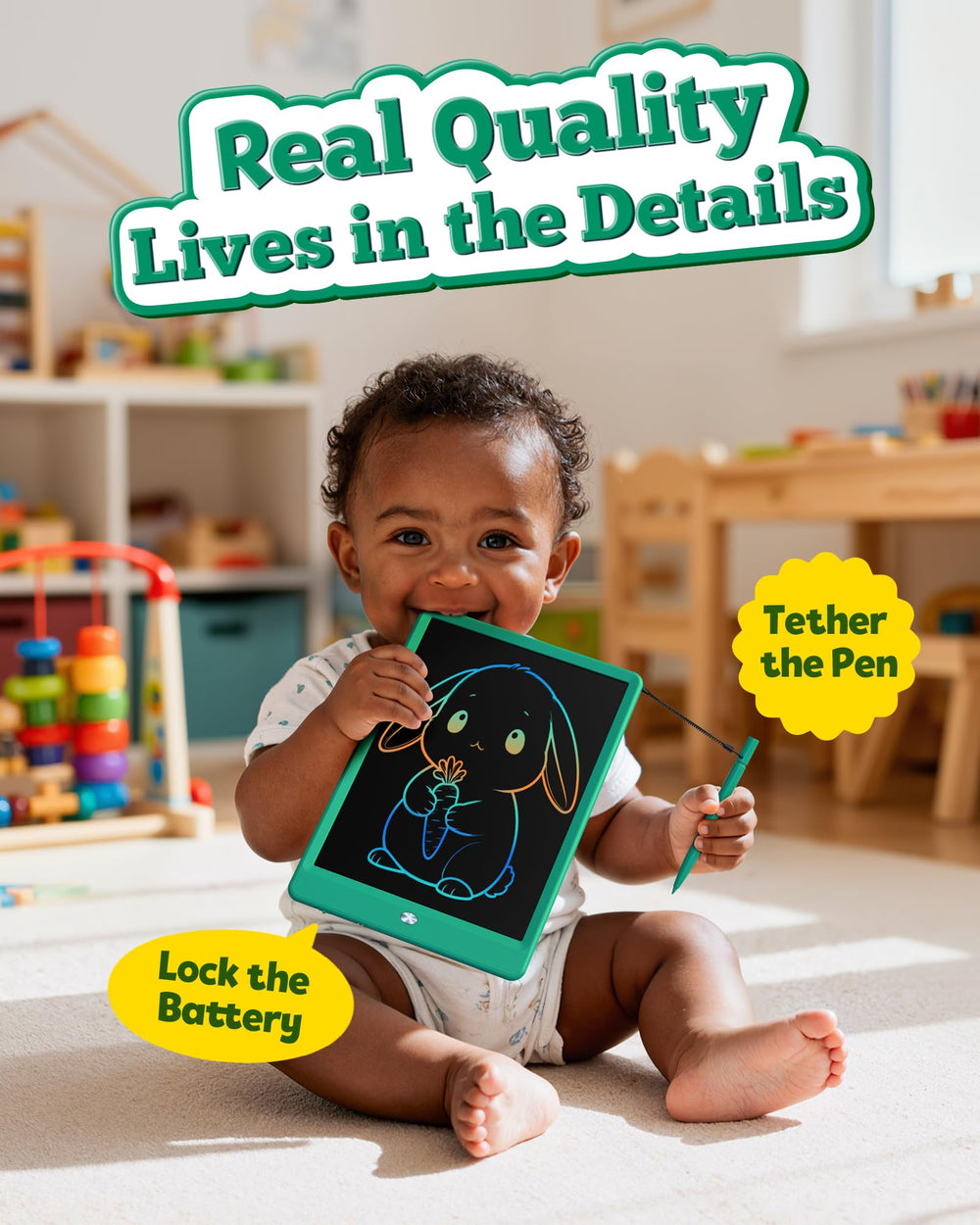 Bravokids erase button enables quick, mess-free clearing