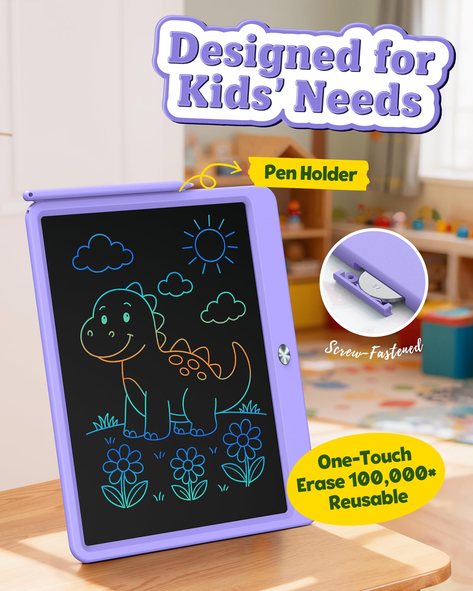 Bravokids lock feature to save favorite doodles for later viewing or sharing.