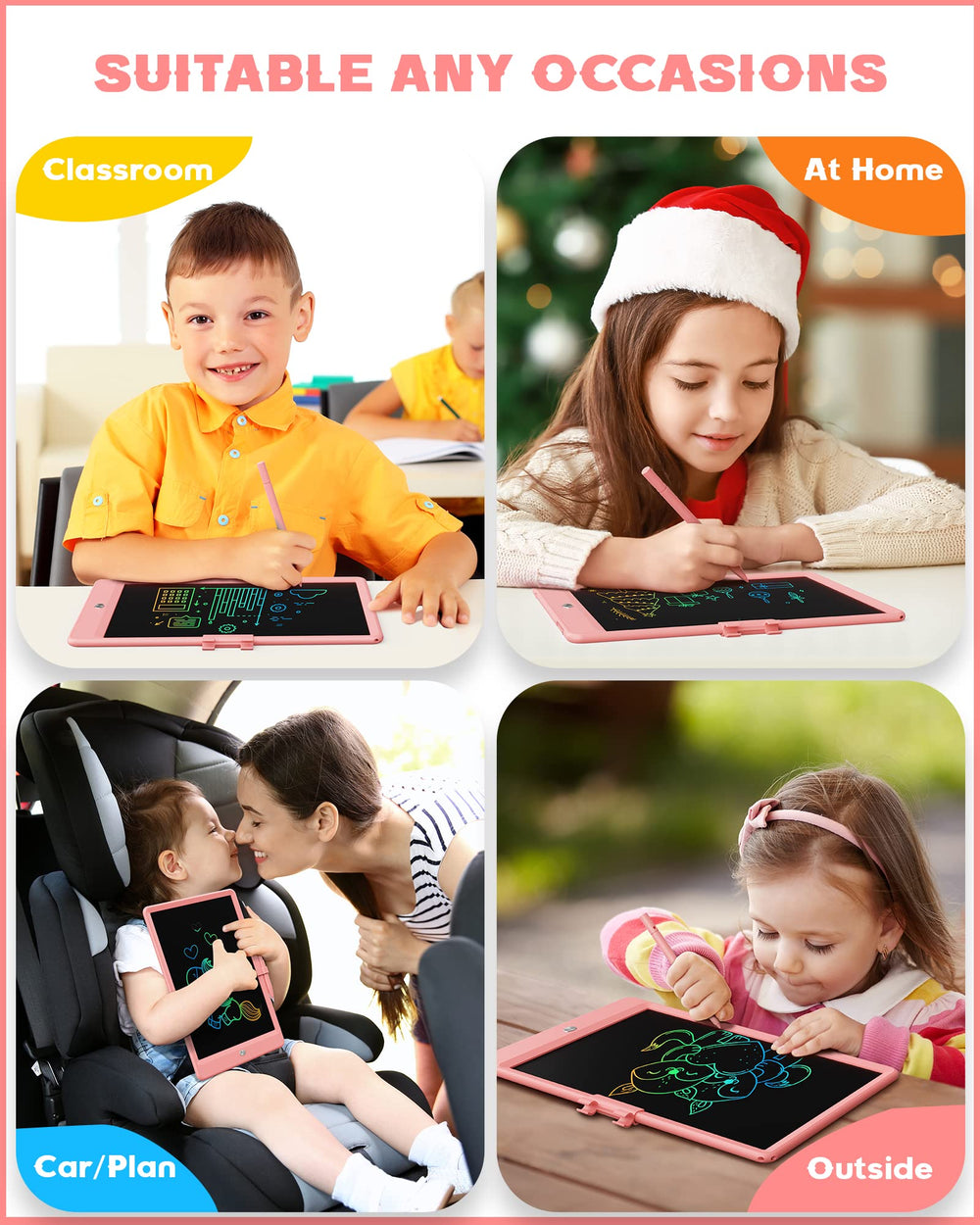 Bravokids portable lightweight tablet at 150 grams for school or travel.