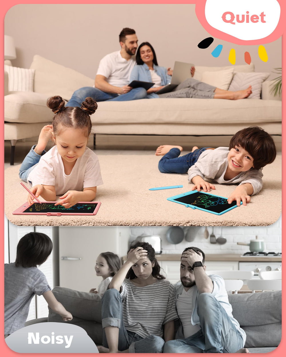 Bravokids quiet drawing experience, ideal for car trips or quiet time.