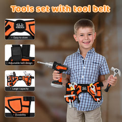 Breibowski adjustable waist belt keeps tools secure during active play adventures.