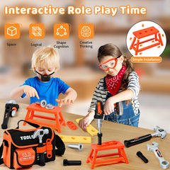 Breibowski colorful tool kit engages kids during family projects and imaginative construction tasks.