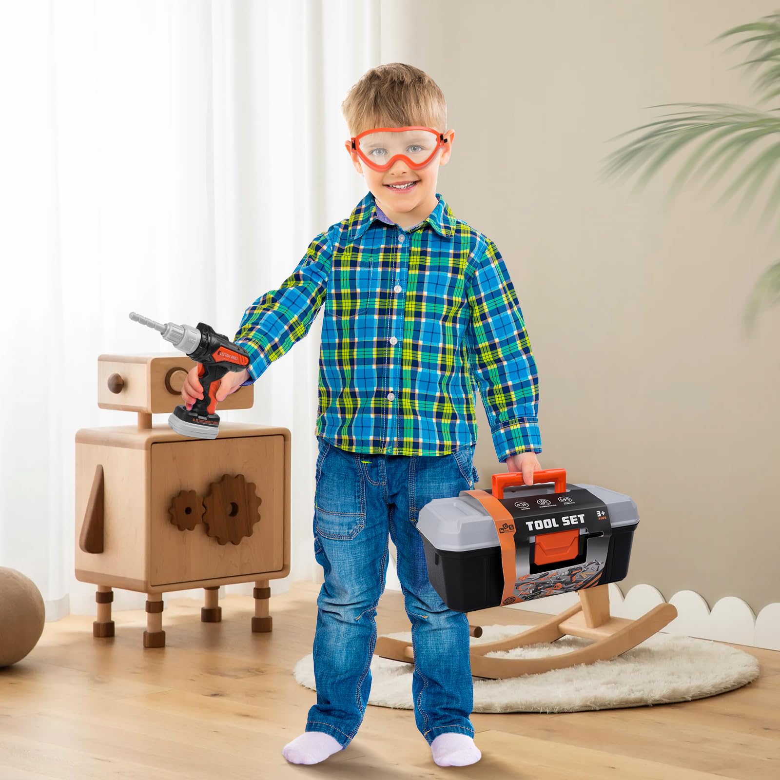 breibowski three interchangeable drill bits enable realistic assembly play