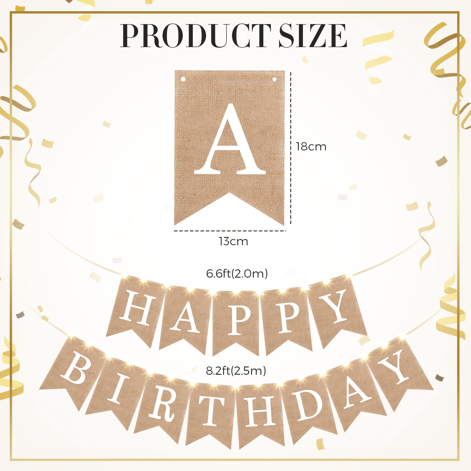 Breling swallowtail burlap banner enhances elegant cake tables and photo moments.