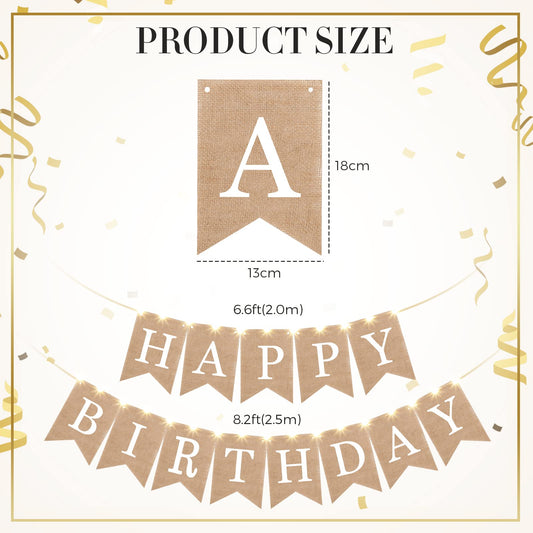 Breling swallowtail burlap banner enhances elegant cake tables and photo moments.