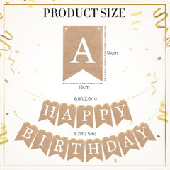 Breling swallowtail burlap banner enhances elegant cake tables and photo moments.