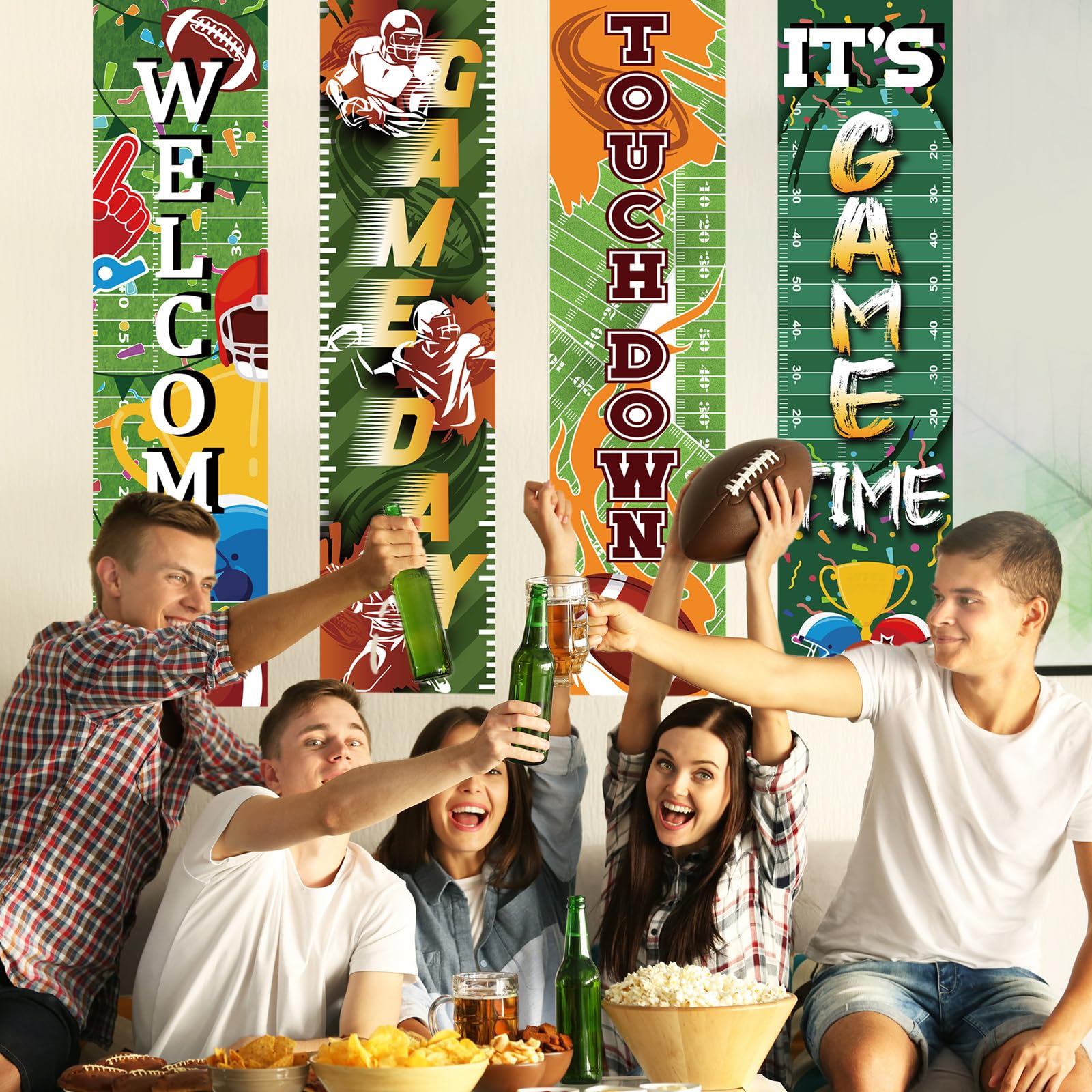 Breling football field backdrop banner 4 elevates entryway decor.