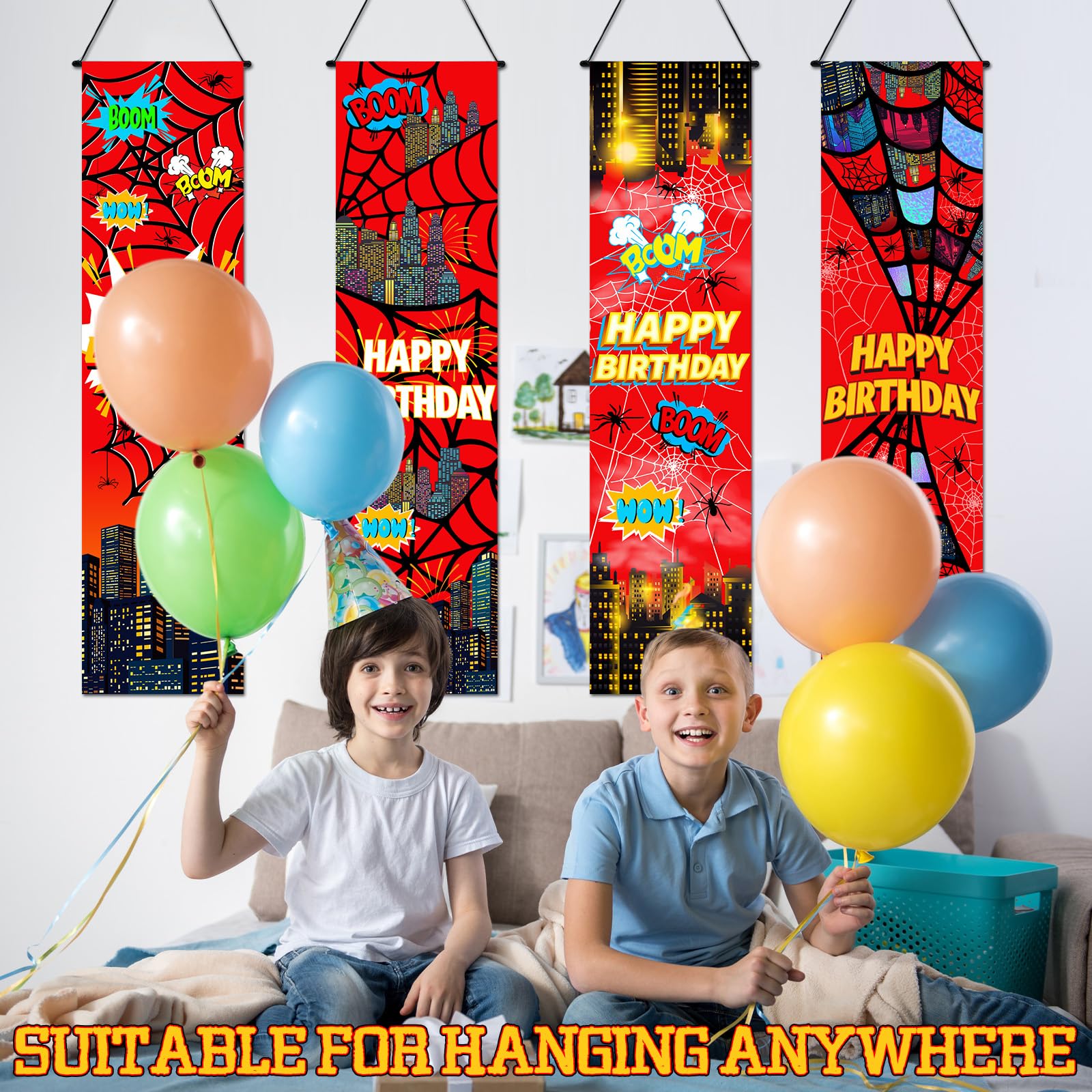 Breling spider web backdrop banner durable fabric reusable for future celebrations