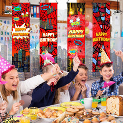 Breling spider web backdrop banner outdoor-setup adds festive touch to porch or garden