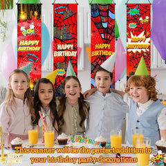 Breling spider web backdrop banner sports-theme focus creates energetic party backdrop